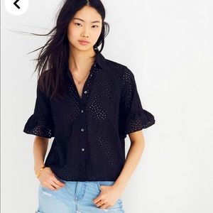 *SOLD* Unworn Madewell Eyelet Bell Sleeve Button Up Top - S